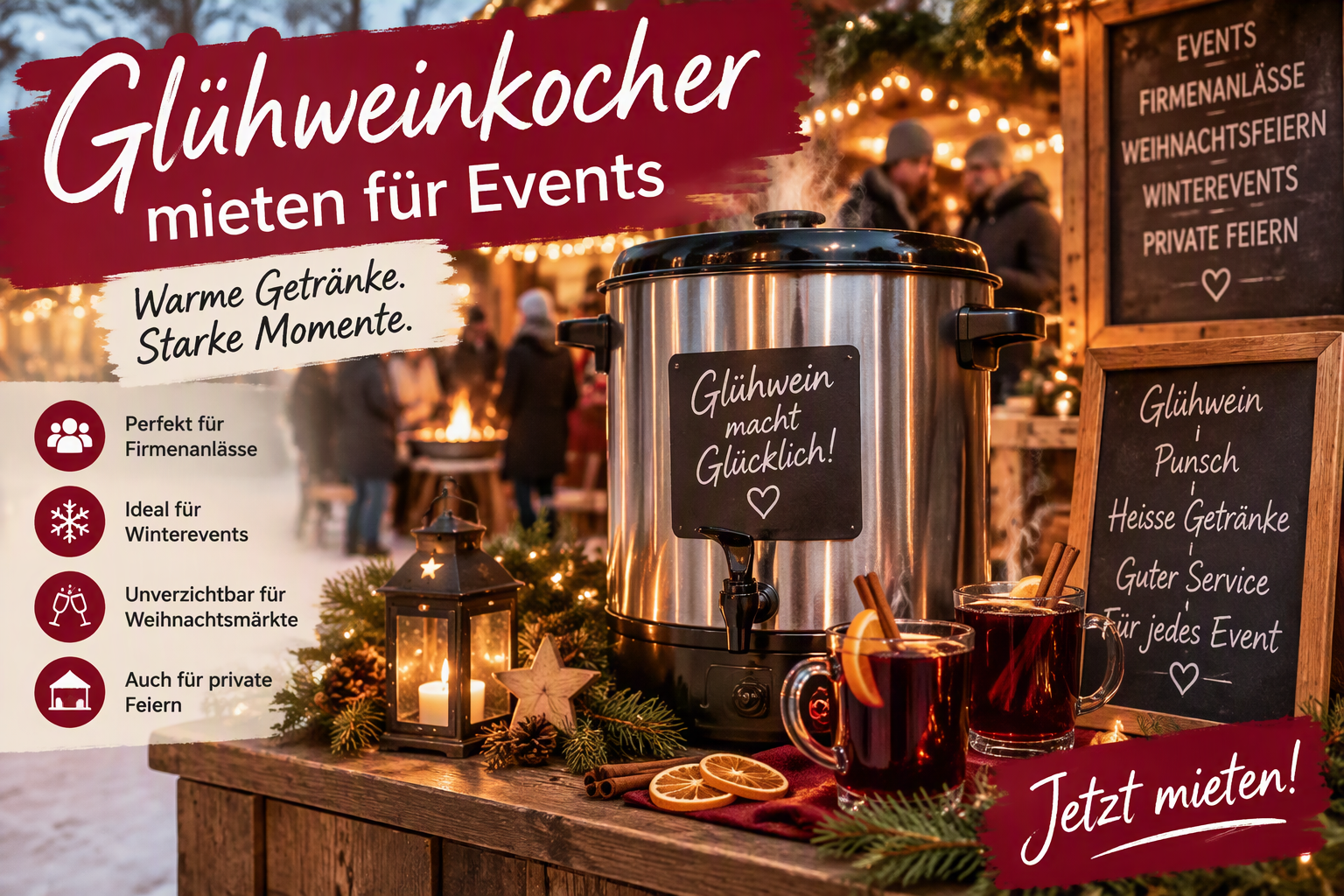 Glühweinkocher mieten für Events